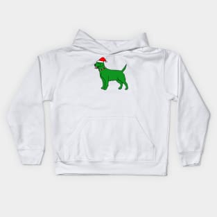 Green Christmas Dog Kids Hoodie